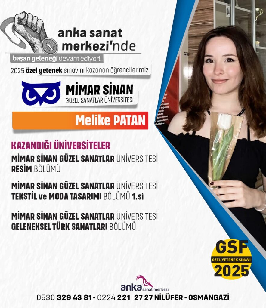 2025 ÖZEL YETENEK SINAVINI kazanan öğrencimizi tebrik ediyoruz 👏 👏 👏